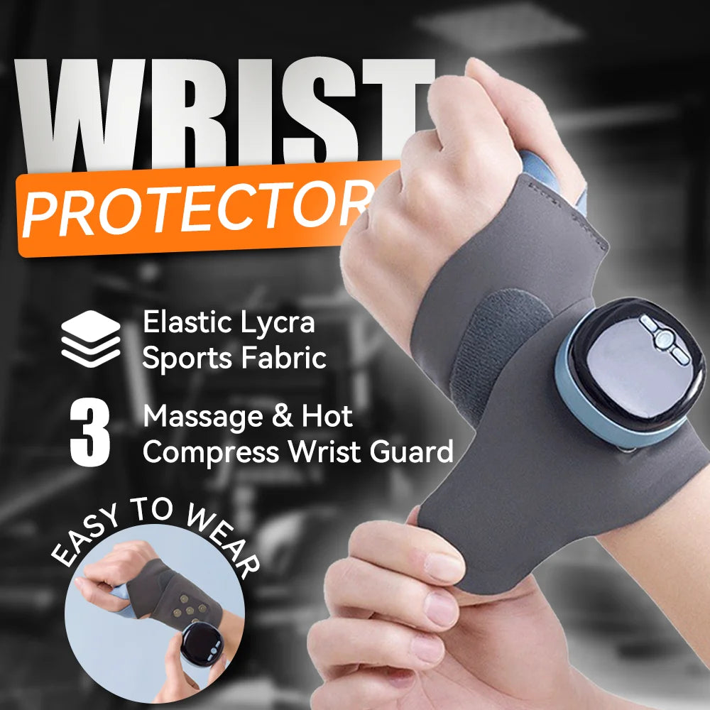3-In-1 - Effective Pain Relief Wrist Support with Warmth, Wrist Massage for Joint Protection, Wireless EMS Wrist Massager with Heat, 9 Intensities & 5 Modes